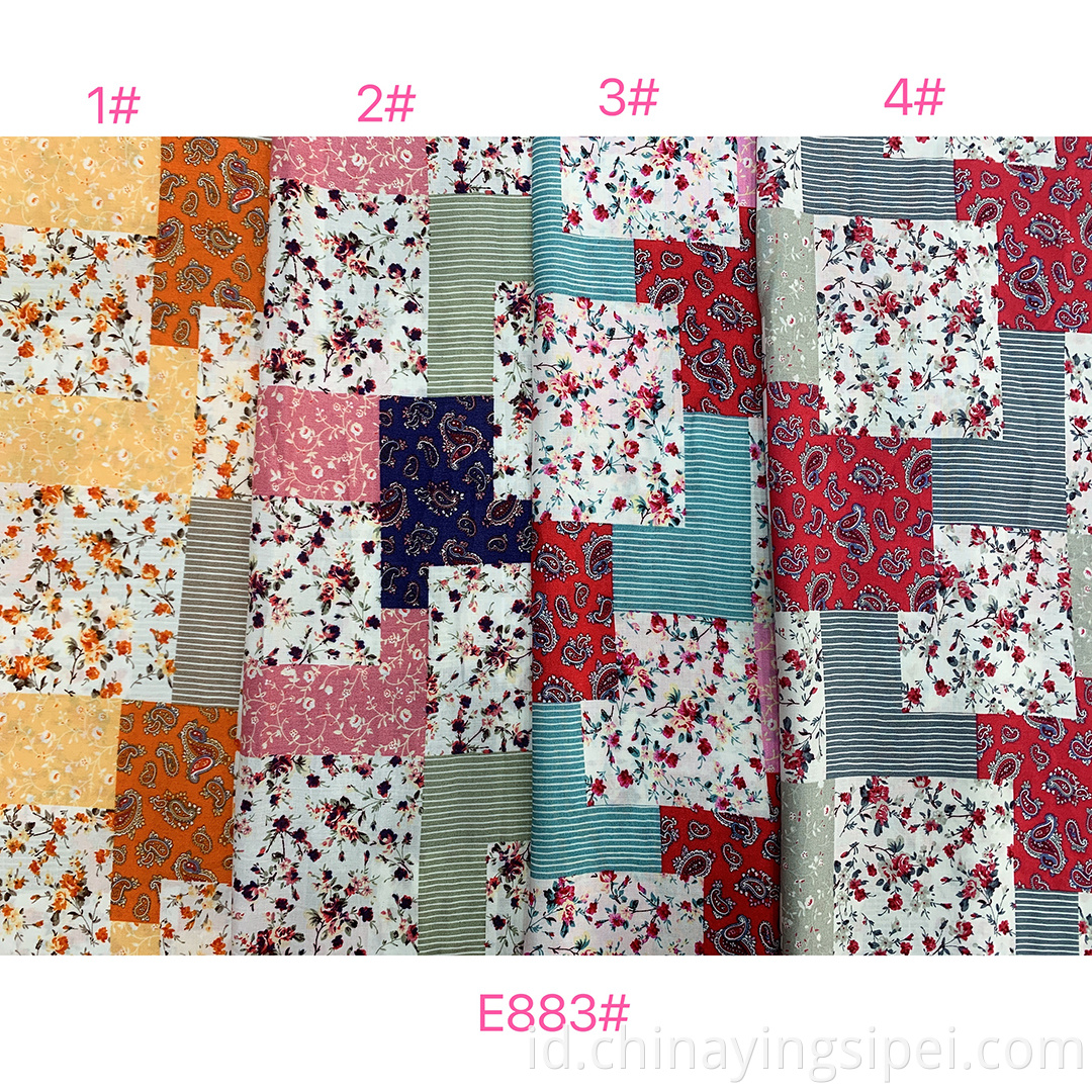 Desain baru sejumlah besar kain cetak 100% kain rayon bunga untuk gaun wanita